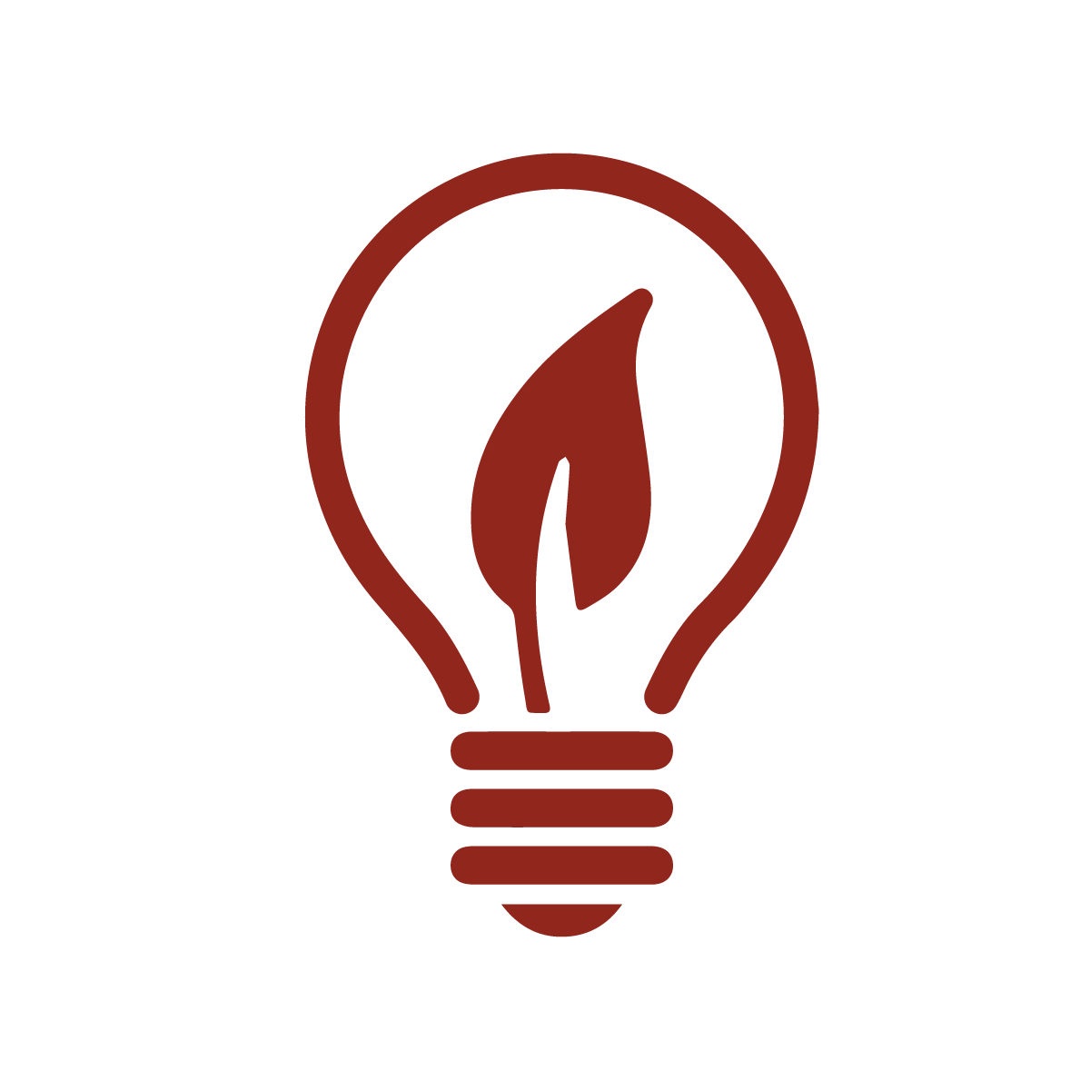 A line drawing of a lightbulb