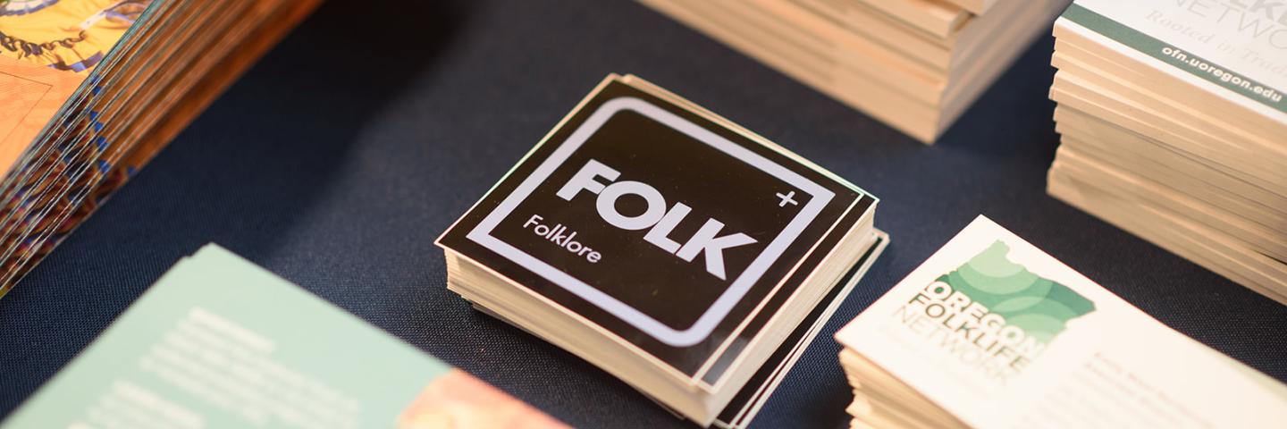 Folklore sticker and OFN business card