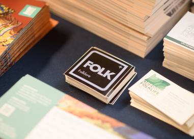 Folklore sticker and OFN business card