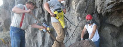 Jackhammer work in Cave 5