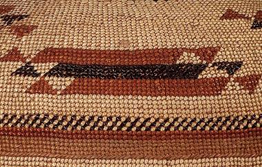 Yurok basketry cap, side detail