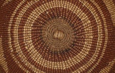 Basketry cap, detail of start