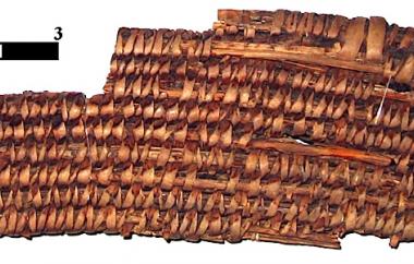 Coiled basket fragment