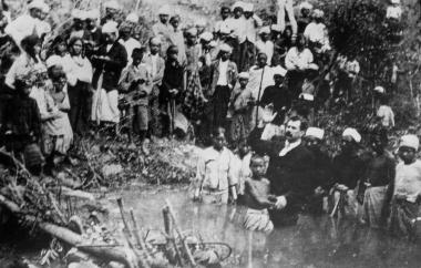 Baptism of the first seven Chin people on February 1, 1906  (MNCH Image 12-1227).