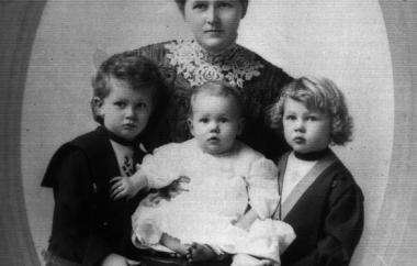 Emily East and the three sons born in Burma.