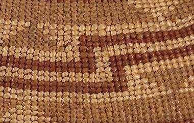 Basketry cap, side detail