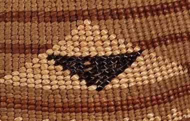 Basketry cap, side detail