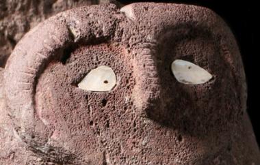 Carved Stone Lamp or Bowl Detail